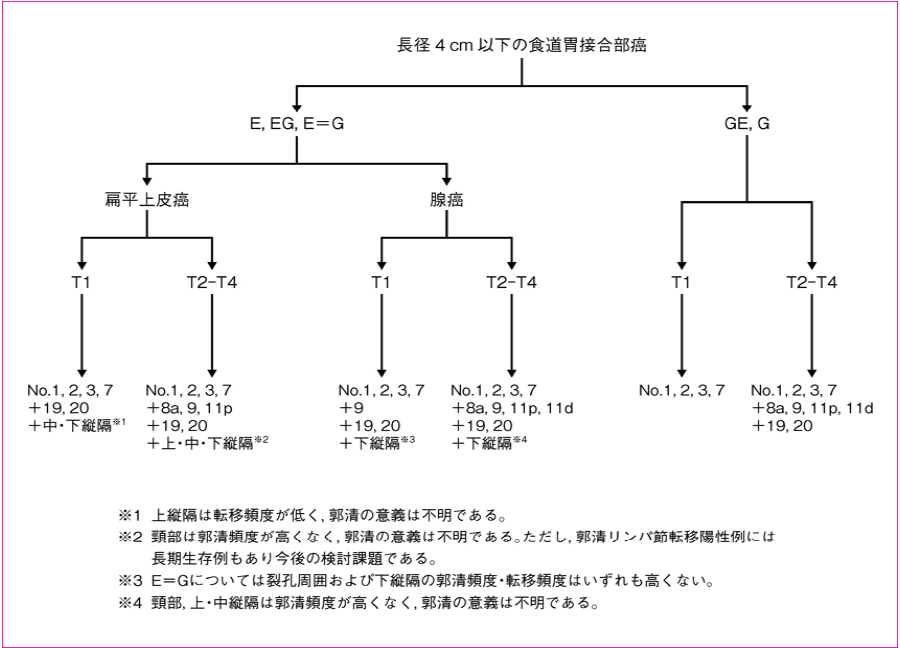 図29　食道胃接合部癌に対するリンパ節郭清アルゴリズム